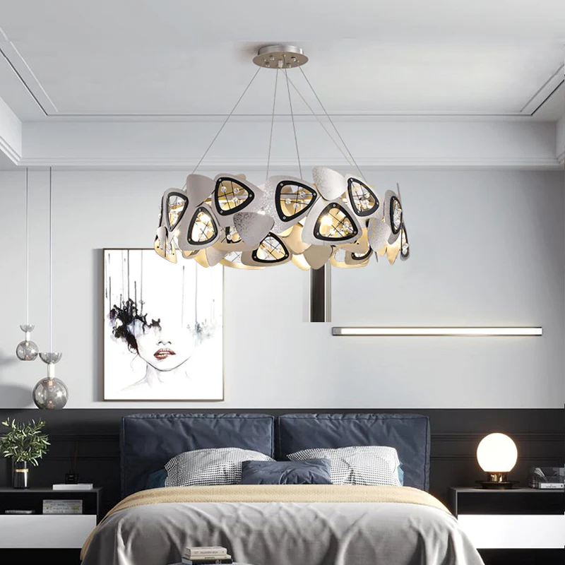 Contemporary Stainless Steel Round Chandelier - Image 2