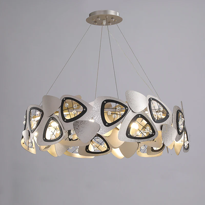 Contemporary Stainless Steel Round Chandelier - Image 3