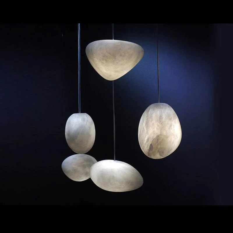 Laurel Handcrafted Alabaster Pendant Light, Natural Stone Lamp - Image 2