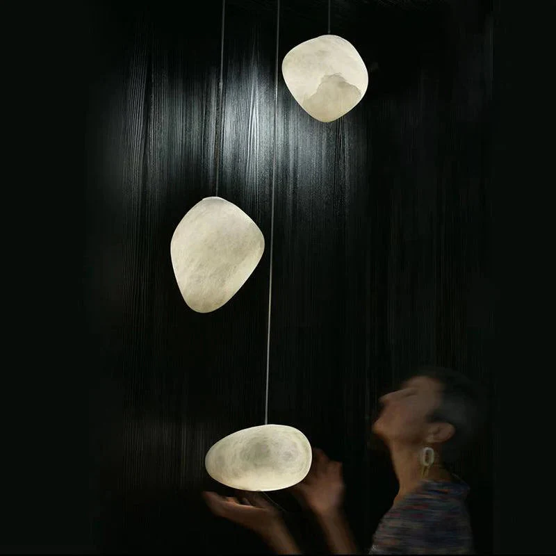 Laurel Handcrafted Alabaster Pendant Light, Natural Stone Lamp - Image 3