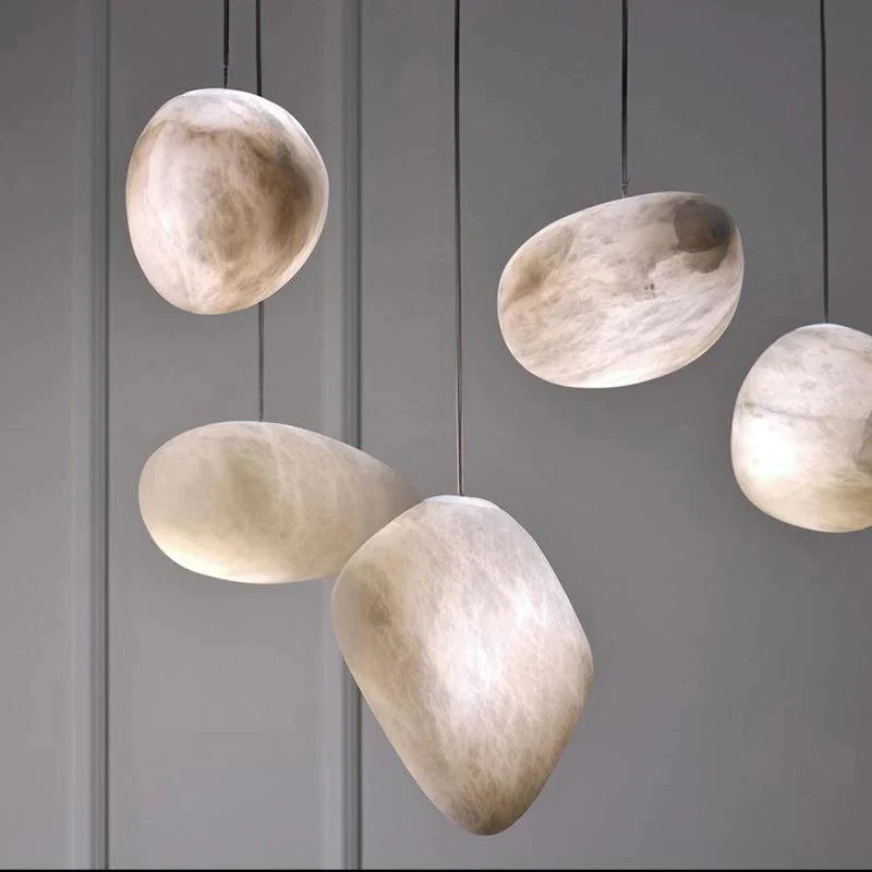 Laurel Handcrafted Alabaster Pendant Light, Natural Stone Lamp - Image 4