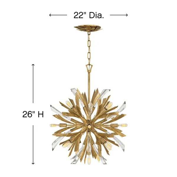 Bergamots Crystal  Chandelier  22"D - Image 3
