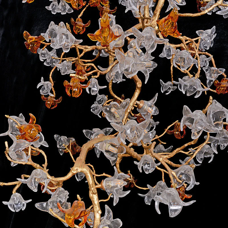 Blossom Breeze Staircase Blown Glass Flowers Long Chandelier - Image 3