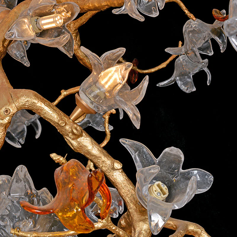 Blossom Breeze Staircase Blown Glass Flowers Long Chandelier - Image 4
