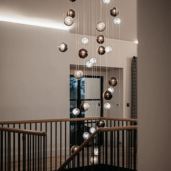 Cosmic Sphere Cascade Glass Chandelier - Image 2