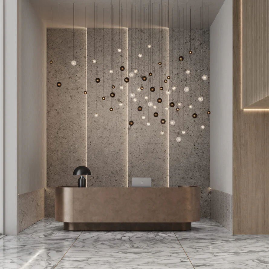 Cosmic Sphere Cascade Glass Chandelier - Image 23