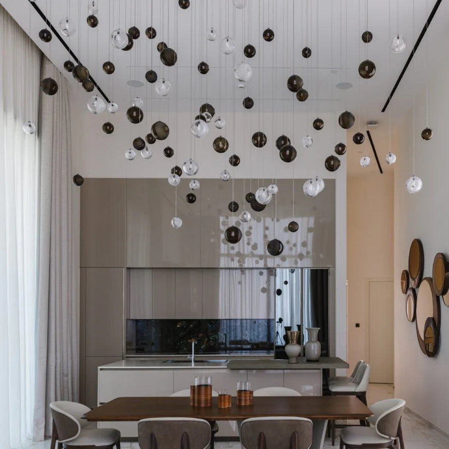 Cosmic Sphere Cascade Glass Chandelier - Image 36
