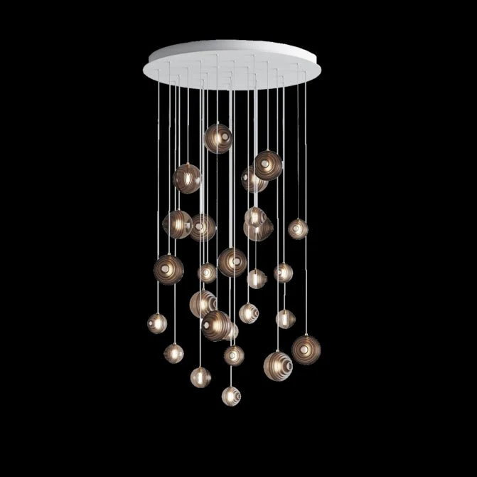 Cosmic Sphere Cascade Glass Chandelier - Image 48