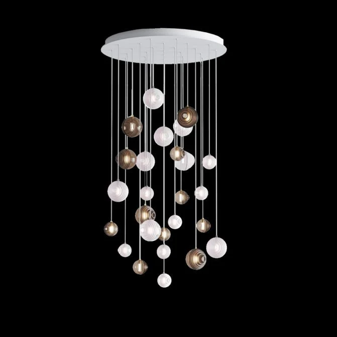 Cosmic Sphere Cascade Glass Chandelier - Image 49