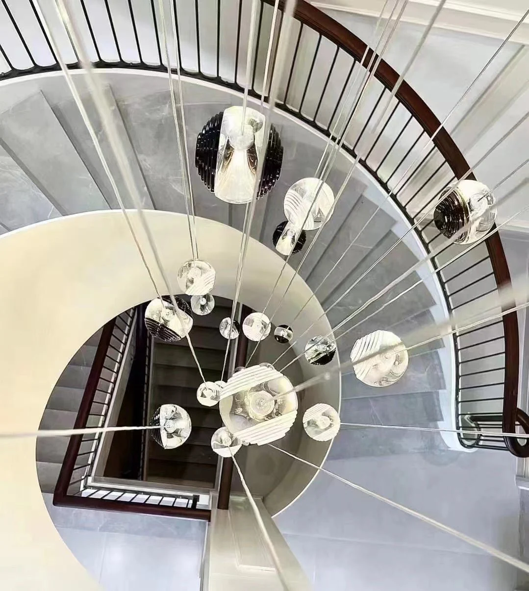 Cosmic Sphere Cascade Glass Chandelier - Image 6