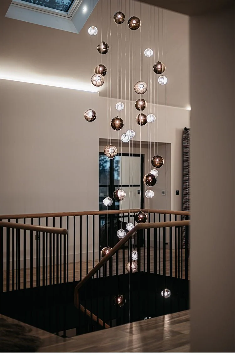 Cosmic Sphere Cascade Glass Chandelier - Image 9