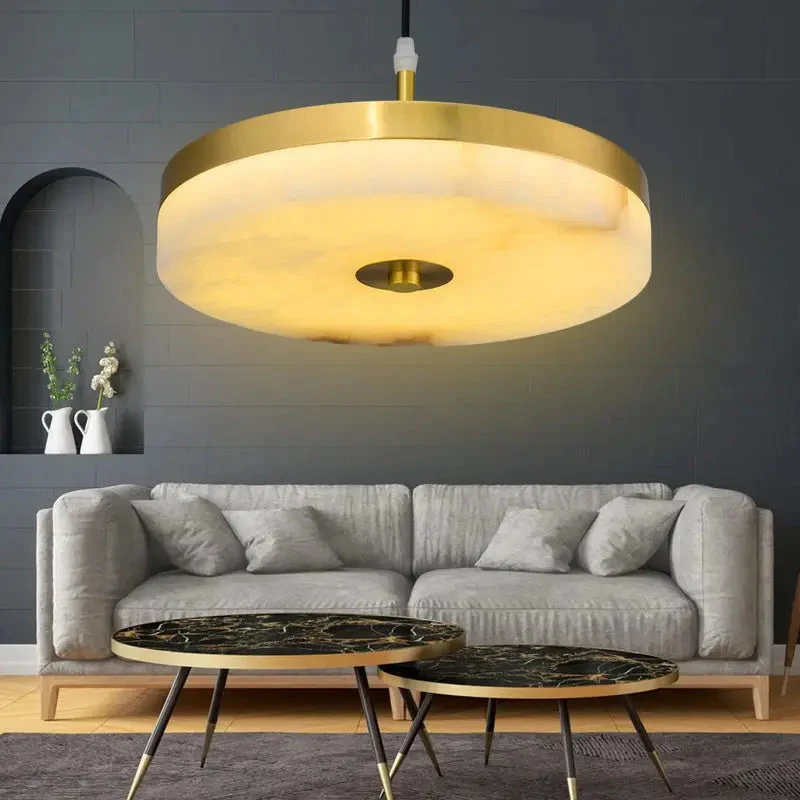 Cosmo Alabaster Round Pendant Light for Living Room - Image 2
