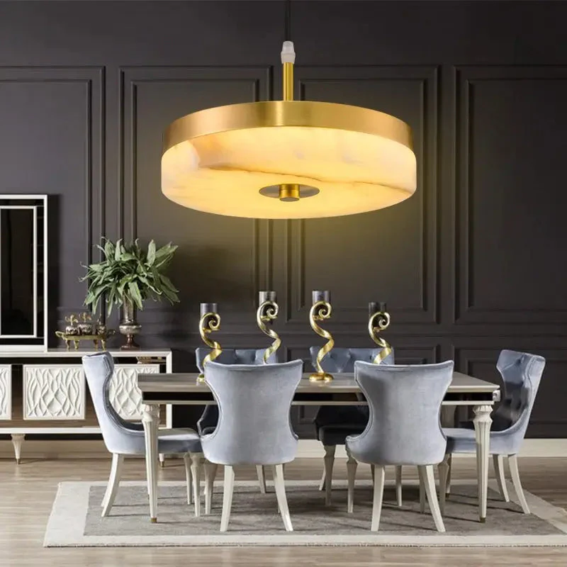 Cosmo Alabaster Round Pendant Light for Living Room - Image 3