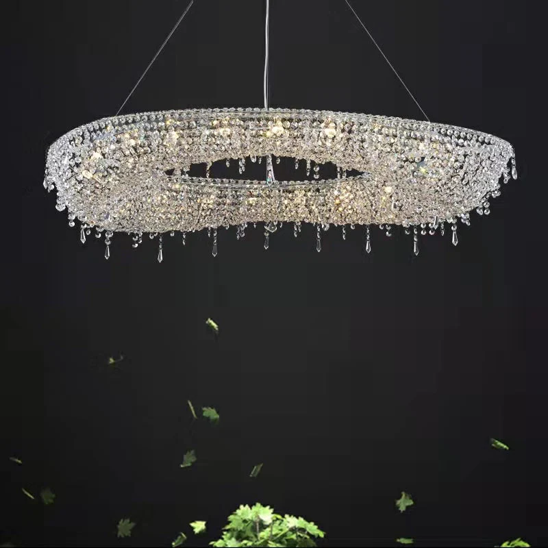 Unique Foyer Crystal Chandelier Luxury Hallway Ceiling Lamp Living Room Hanging Light Decor for Entryway - Image 2