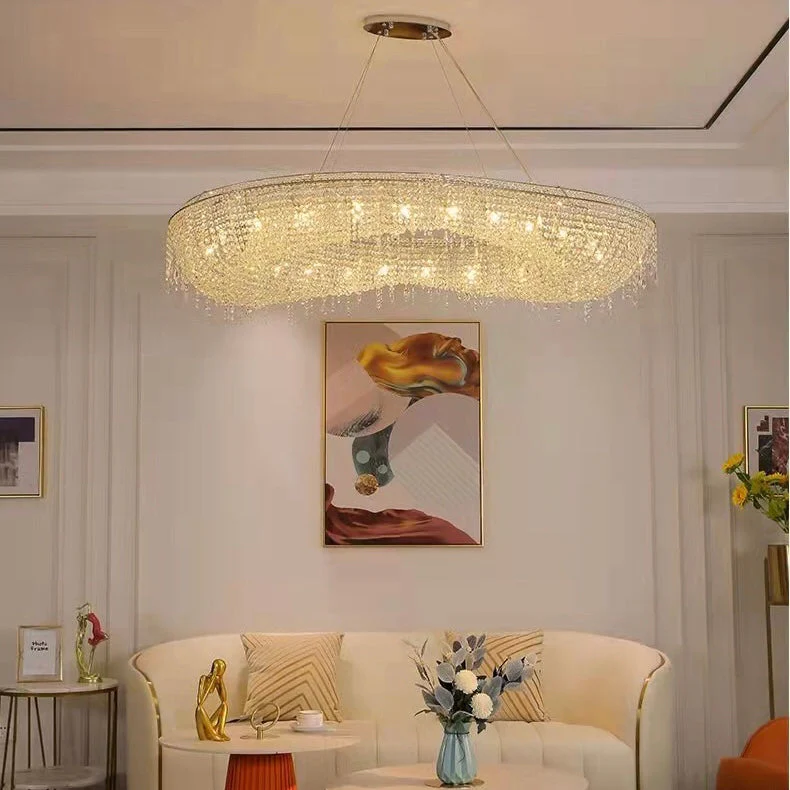 Unique Foyer Crystal Chandelier Luxury Hallway Ceiling Lamp Living Room Hanging Light Decor for Entryway - Image 8