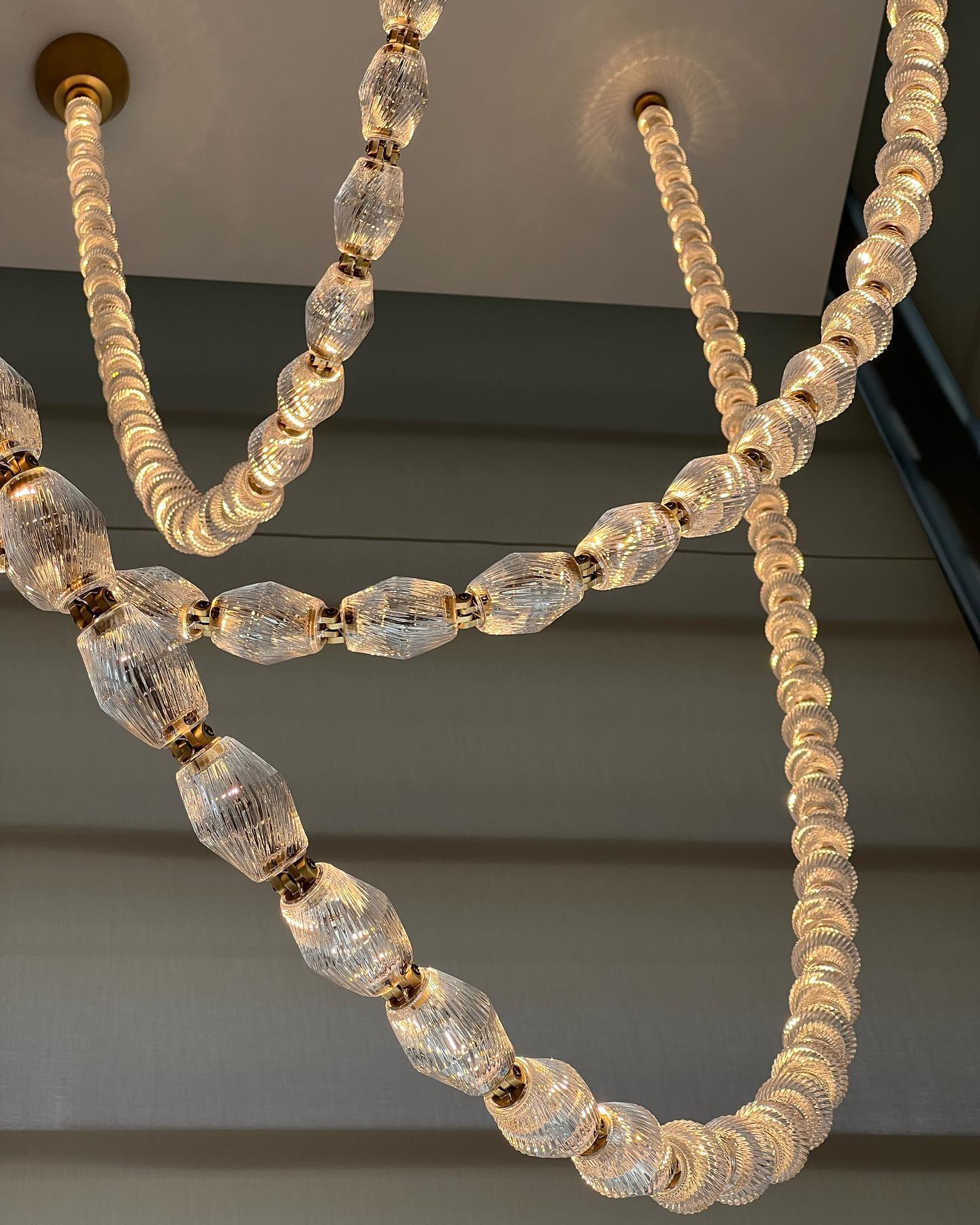 Creative Glass Pearl Necklace Pendnat Chandelier for Living/Dining Room/Staircase - Image 12