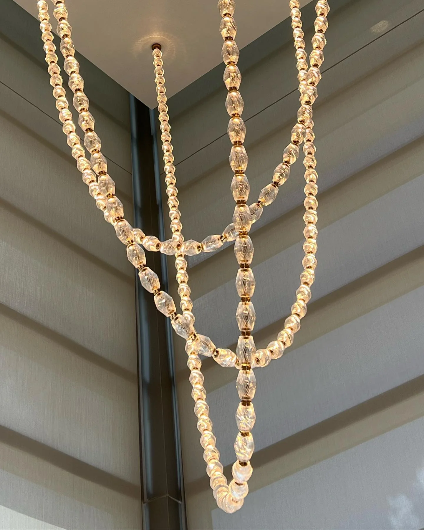 Creative Glass Pearl Necklace Pendnat Chandelier for Living/Dining Room/Staircase - Image 2