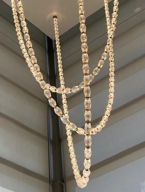Creative Glass Pearl Necklace Pendnat Chandelier for Living/Dining Room/Staircase - Image 4