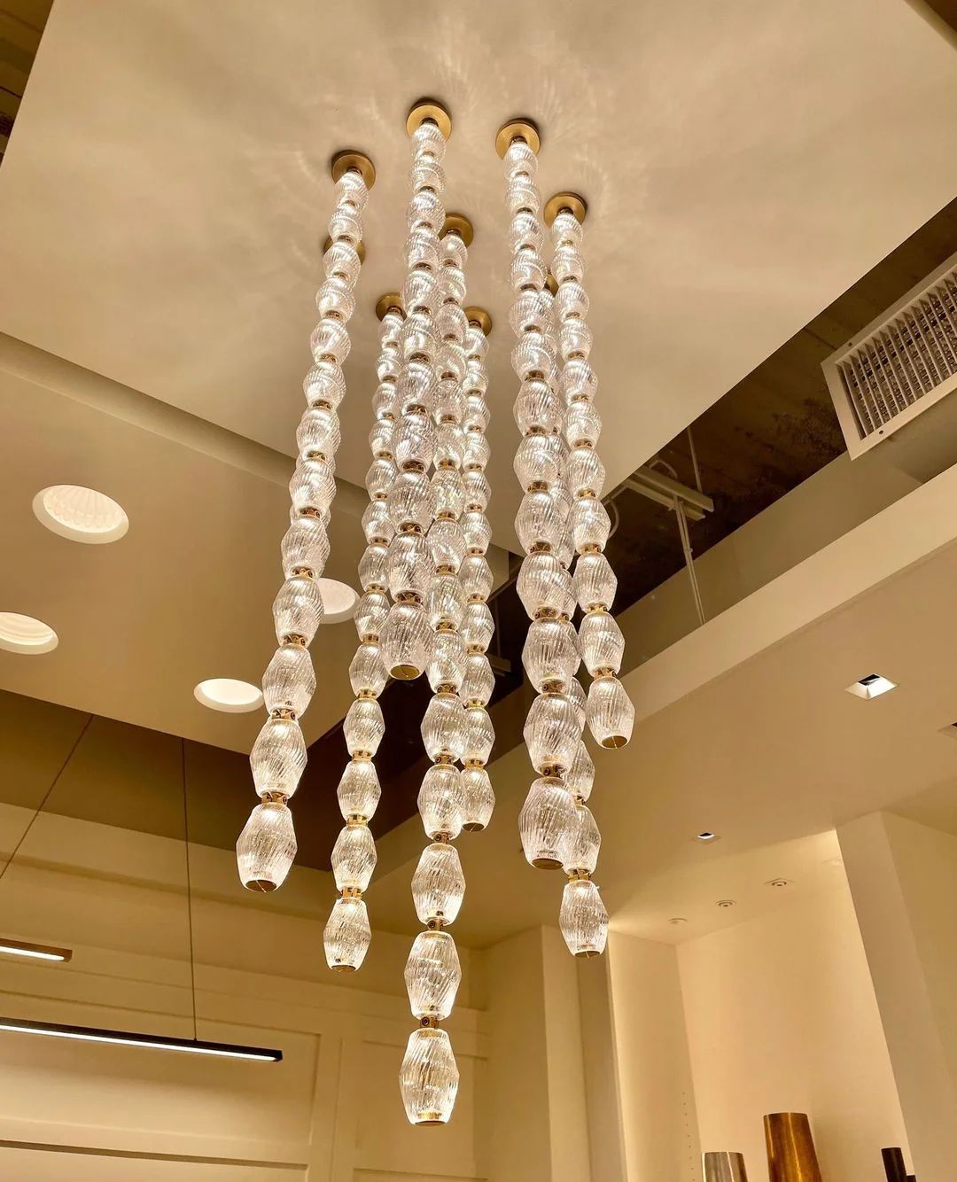 Creative Glass Pearl Necklace Pendnat Chandelier for Living/Dining Room/Staircase - Image 8