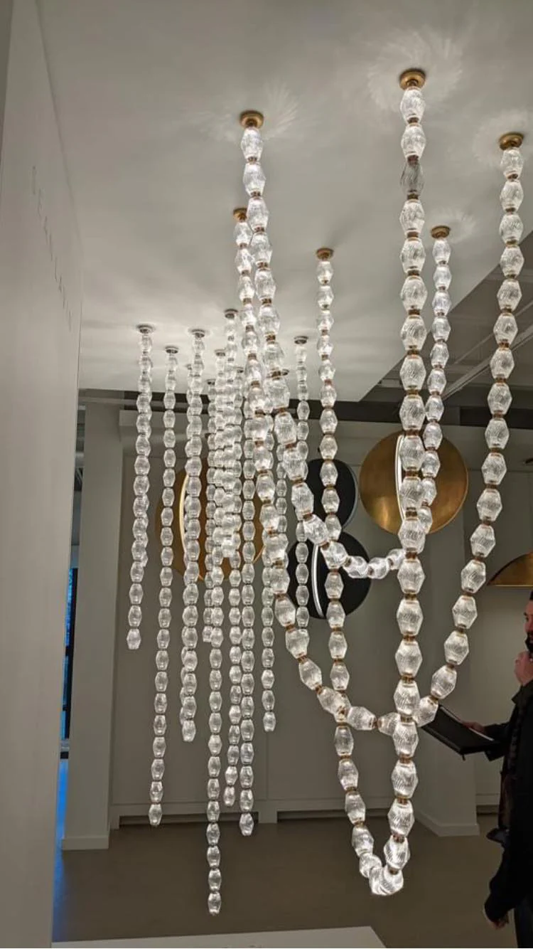 Creative Glass Pearl Necklace Pendnat Chandelier for Living/Dining Room/Staircase - Image 9