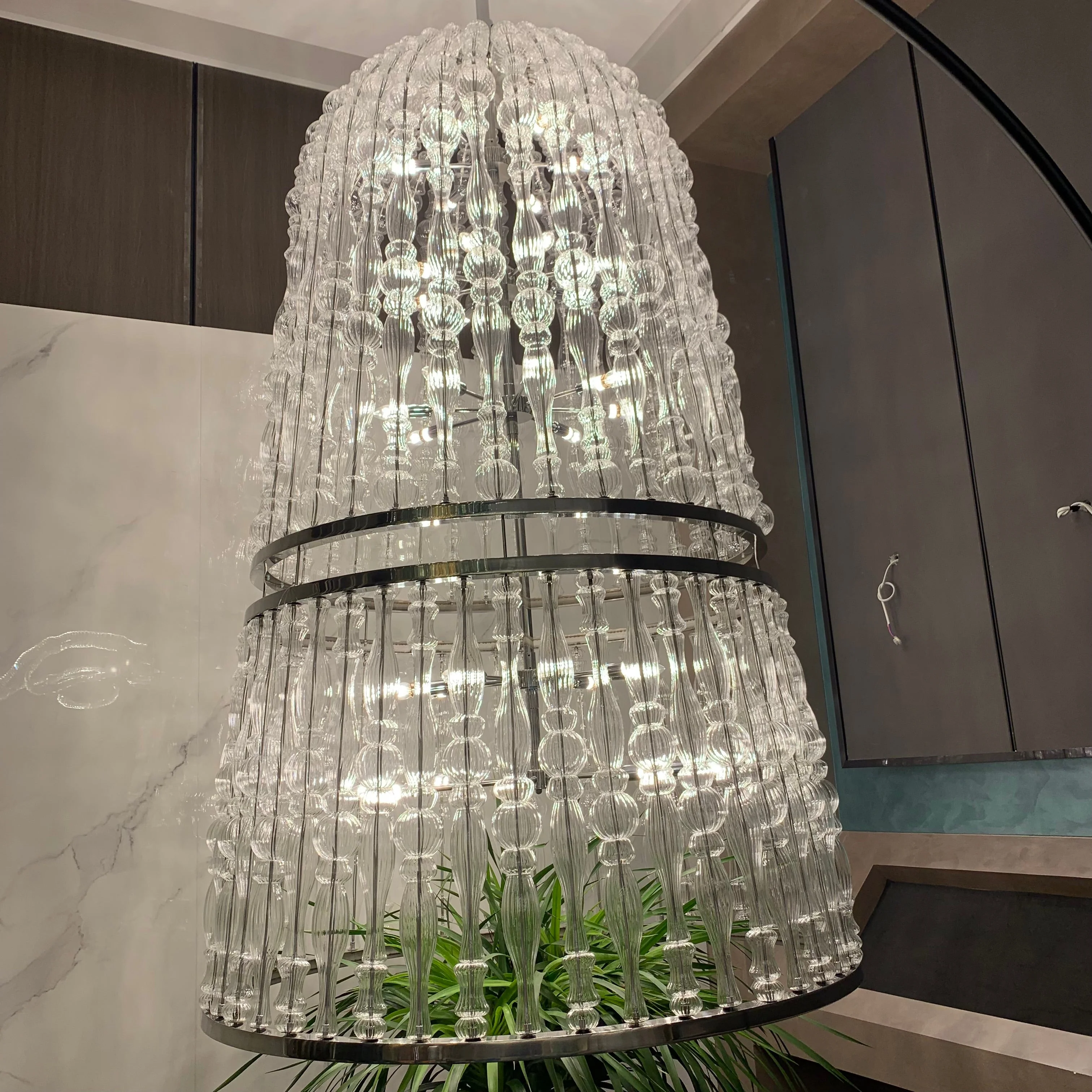 Creative Handmade Glass Cage Chandelier for Living Room/Dining Room/Staircase/Entryway/Foyer - Image 2