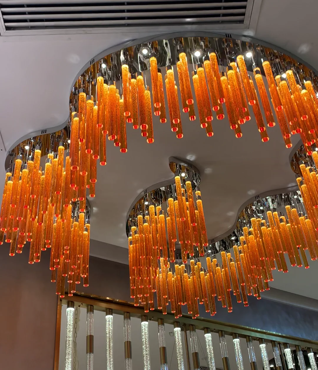 Creative Irregular Floating Orange Crystal Cylinder Chandelier for Living Room/Hotel/Restaurant - Image 3