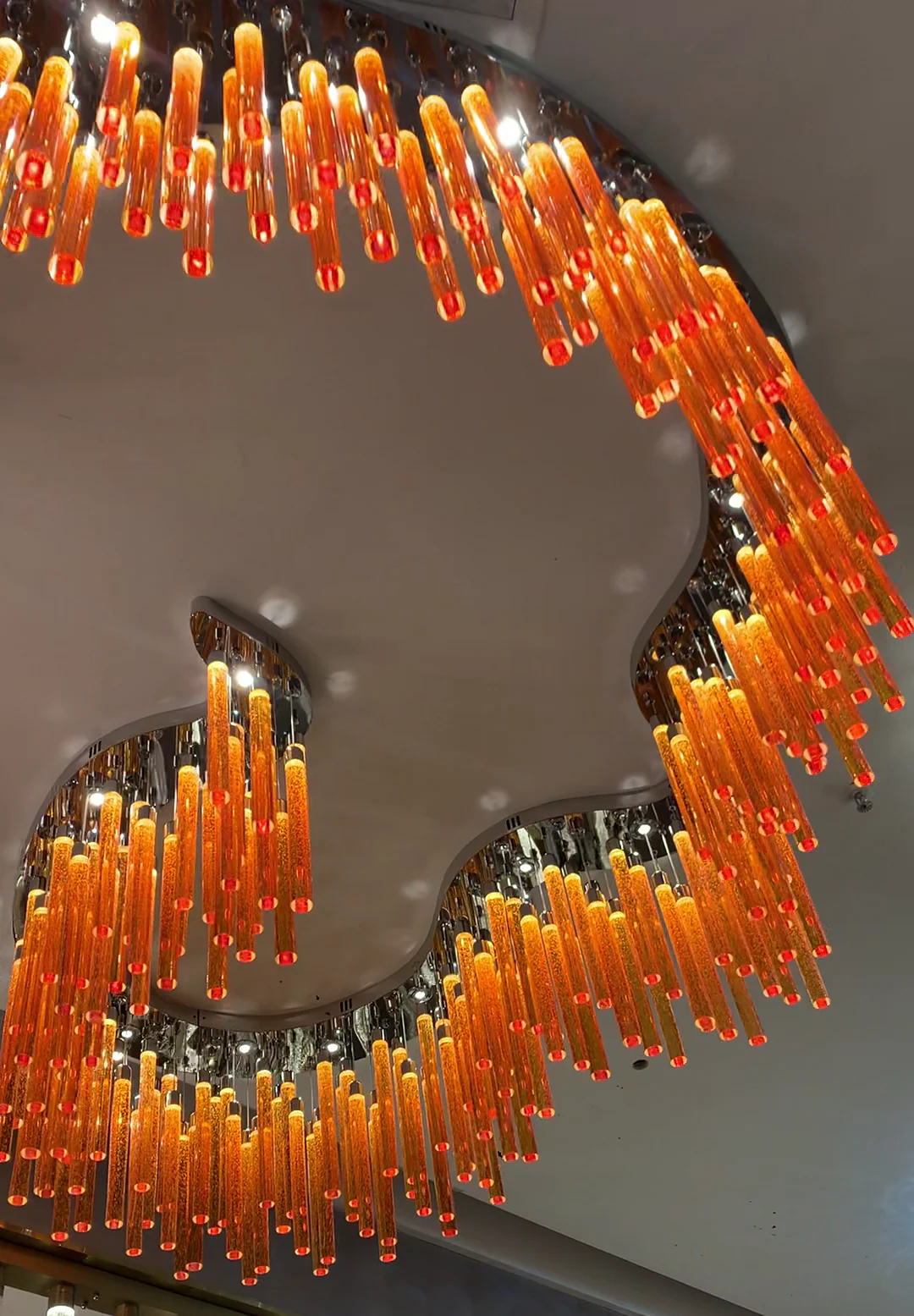 Creative Irregular Floating Orange Crystal Cylinder Chandelier for Living Room/Hotel/Restaurant - Image 4