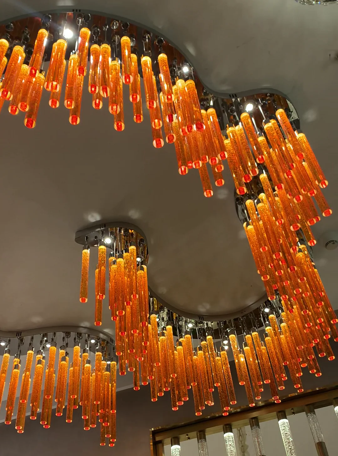 Creative Irregular Floating Orange Crystal Cylinder Chandelier for Living Room/Hotel/Restaurant - Image 6