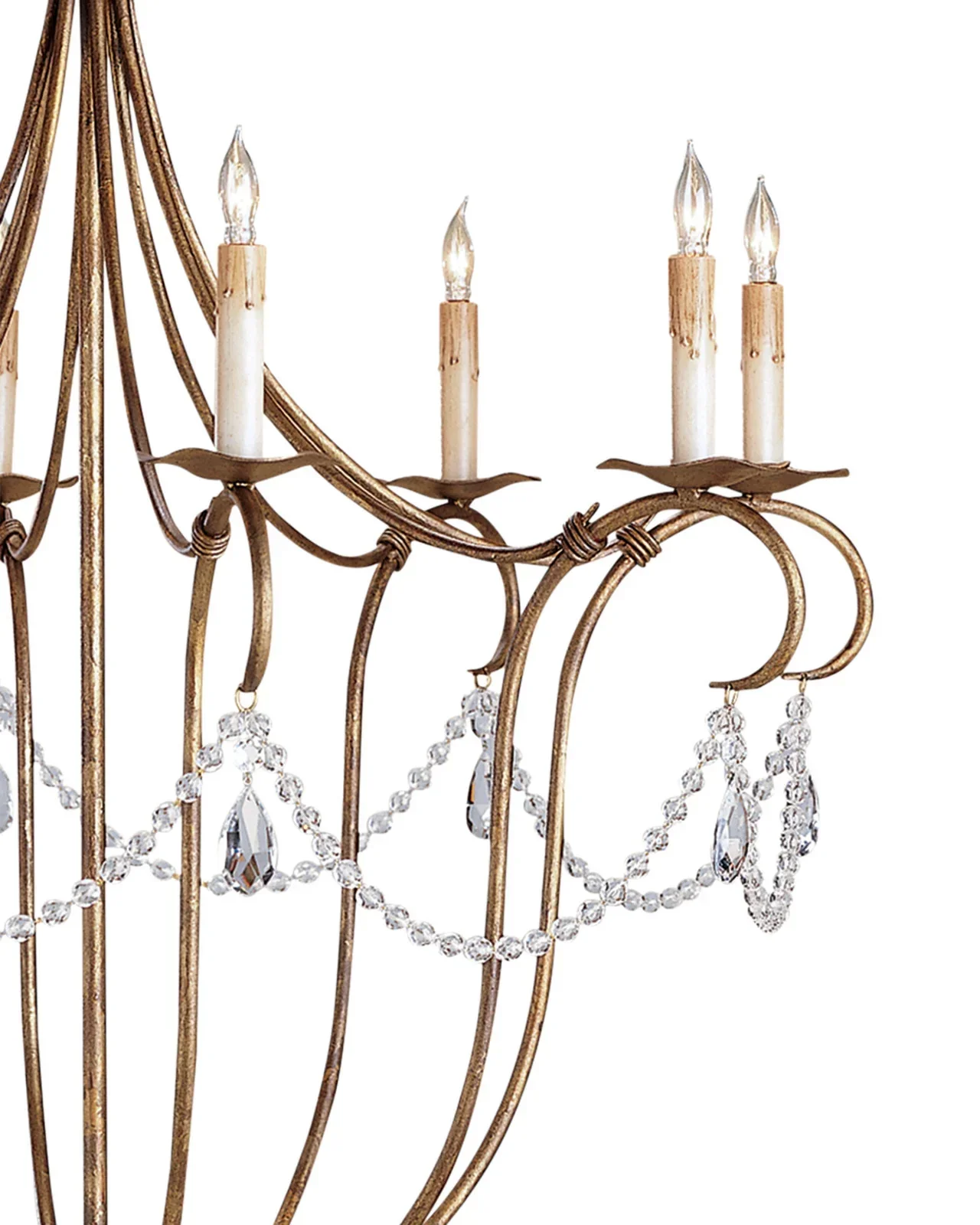 Crystal Lights Large Gold & Silver Chandelier For living room - Image 4