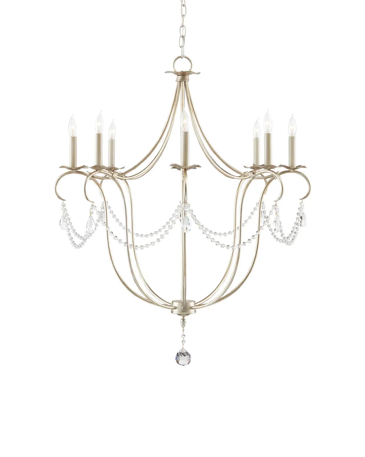 Crystal Lights Large Gold & Silver Chandelier For living room - Image 5
