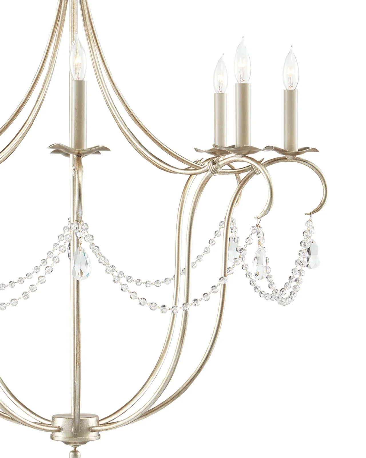 Crystal Lights Large Gold & Silver Chandelier For living room - Image 6