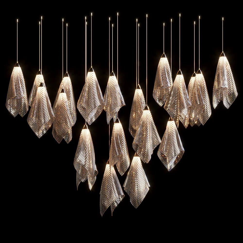 Velora Crystal Mesh Fold Chandelier - Image 3