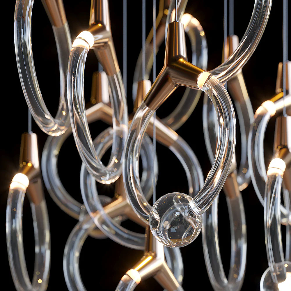 Orvella Crystal Orbit Scatter Chandelier - Image 2