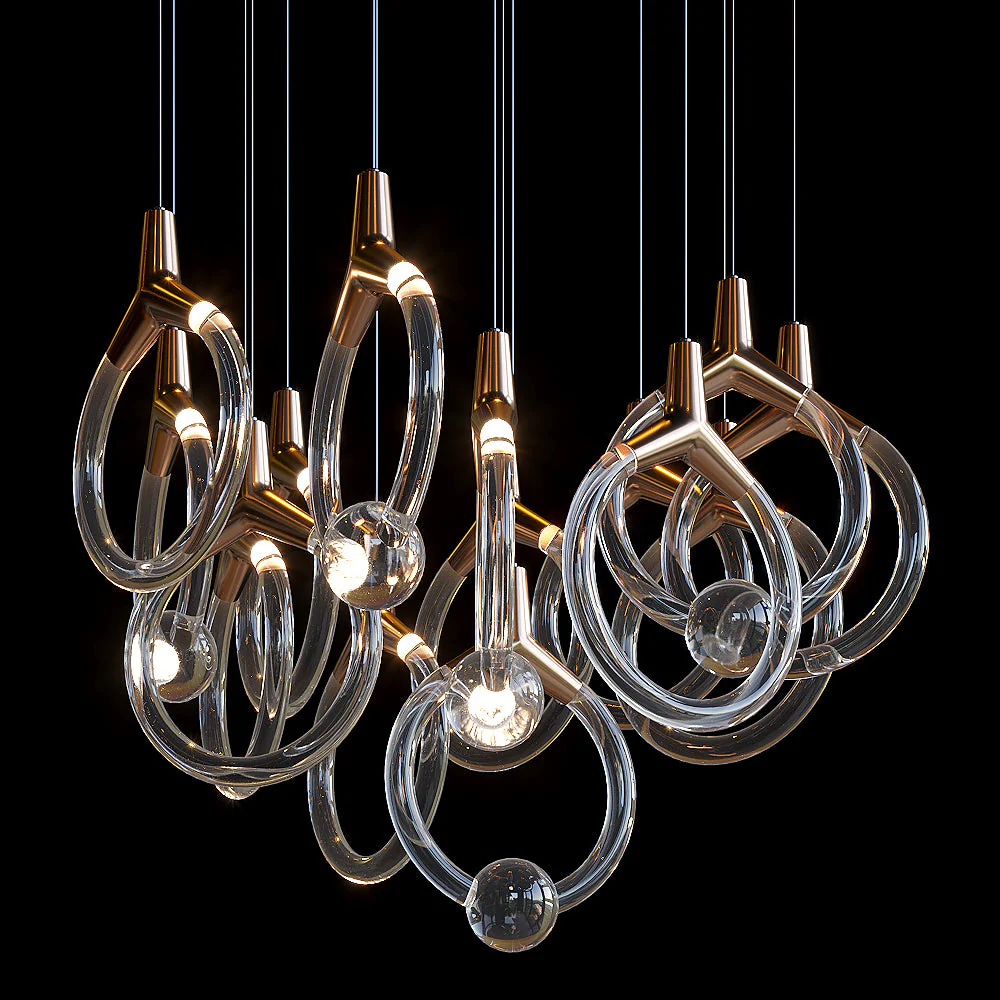 Orvella Crystal Orbit Scatter Chandelier - Image 3