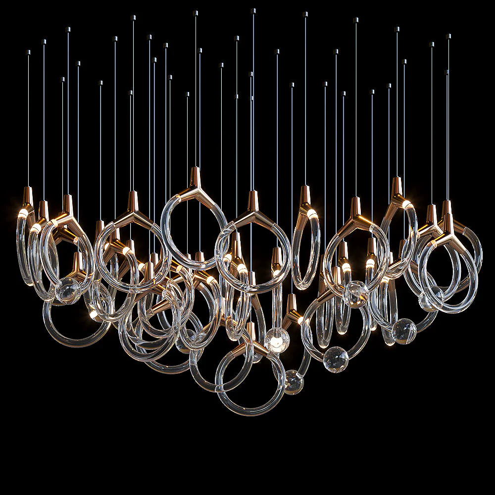 Orvella Crystal Orbit Scatter Chandelier - Image 4