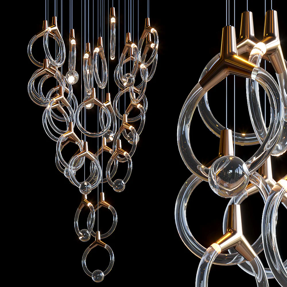 Orvella Crystal Orbit Scatter Chandelier - Image 5