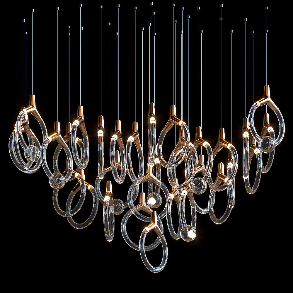 Orvella Crystal Orbit Scatter Chandelier - Image 6