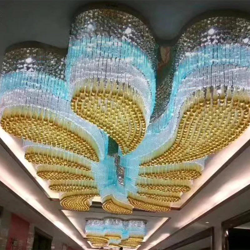 Custom Extra Large Flush Mount Floral Crystal Chandelier for Hotel/Restaurant/Villa - Image 2