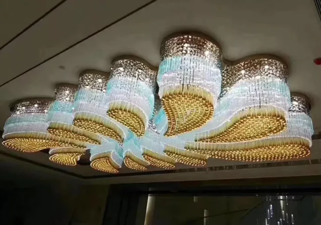 Custom Extra Large Flush Mount Floral Crystal Chandelier for Hotel/Restaurant/Villa - Image 4