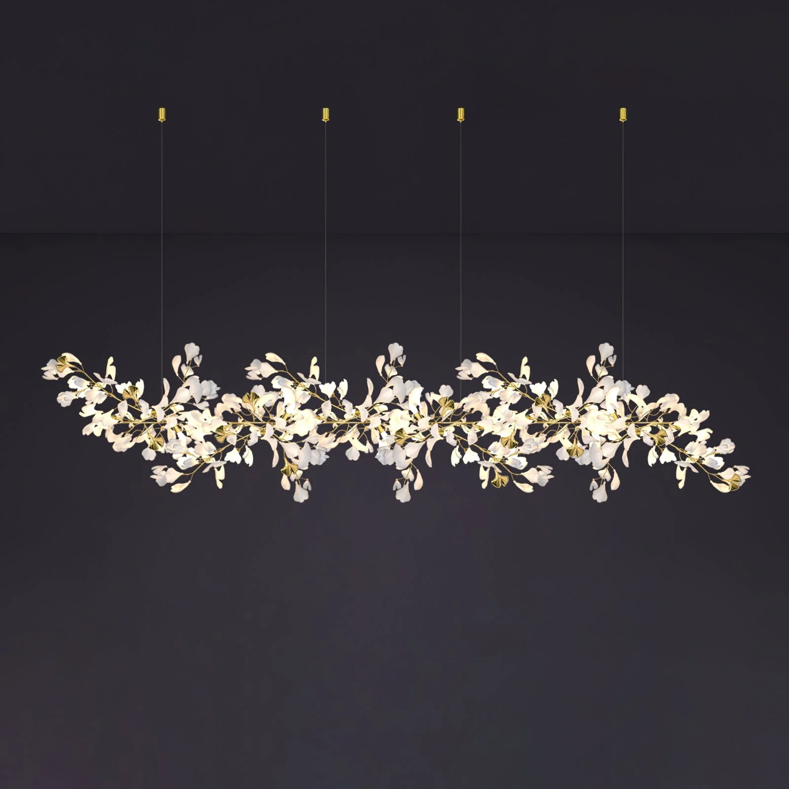 Gingko Leaves Ceramics Spiral Branch Chandelier - Image 111