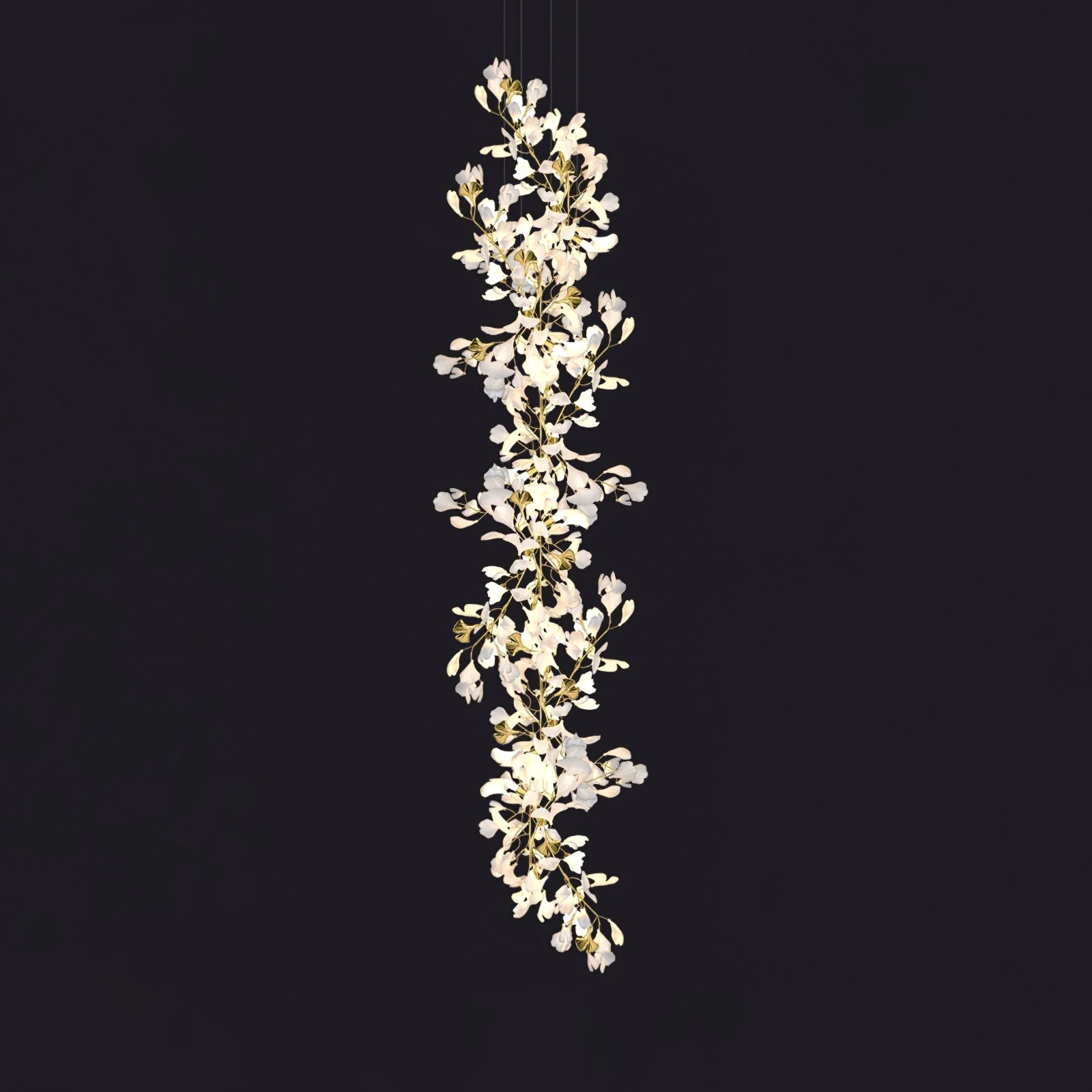 Gingko Leaves Ceramics Spiral Branch Chandelier - Image 118