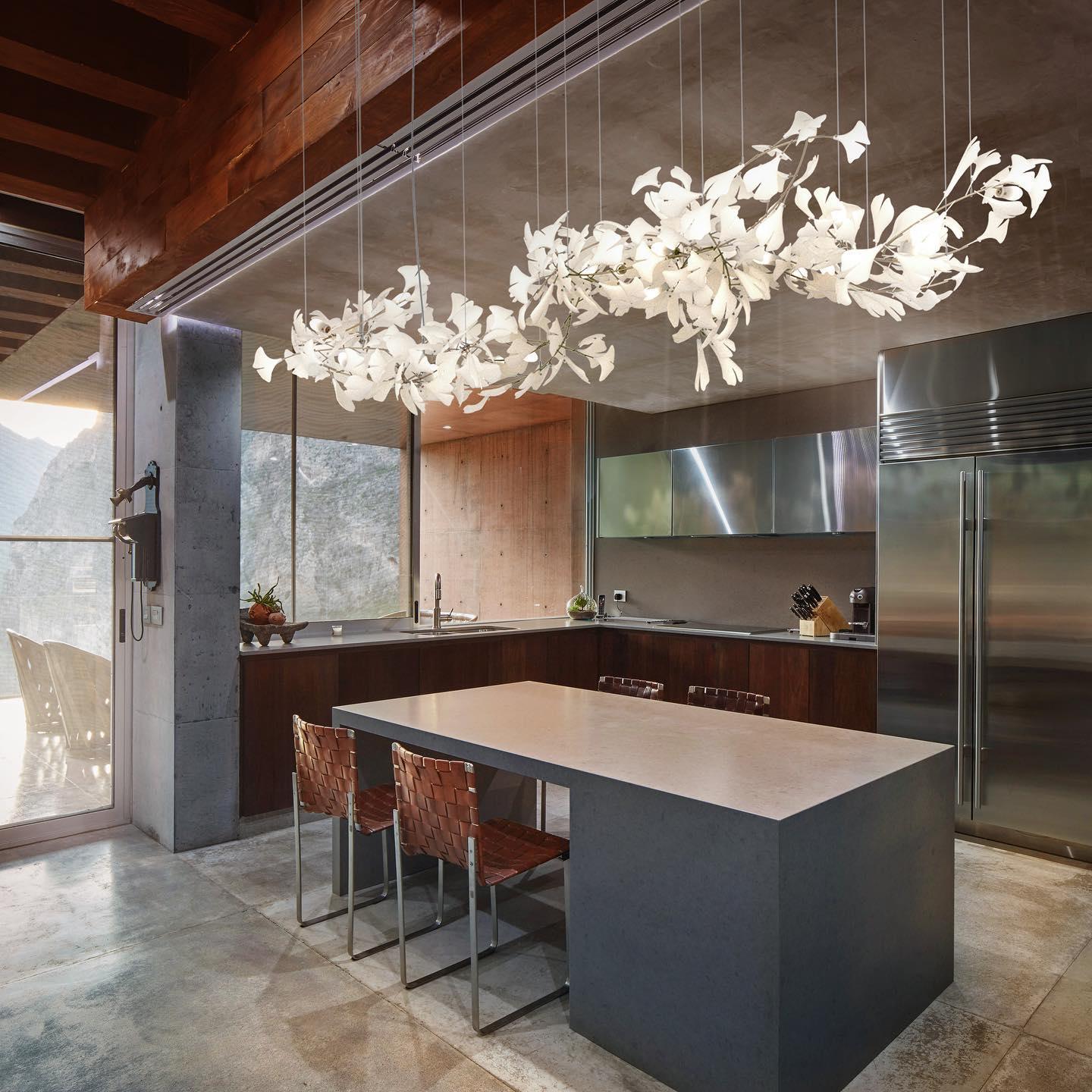 Gingko Leaves Ceramics Spiral Branch Chandelier - Image 2