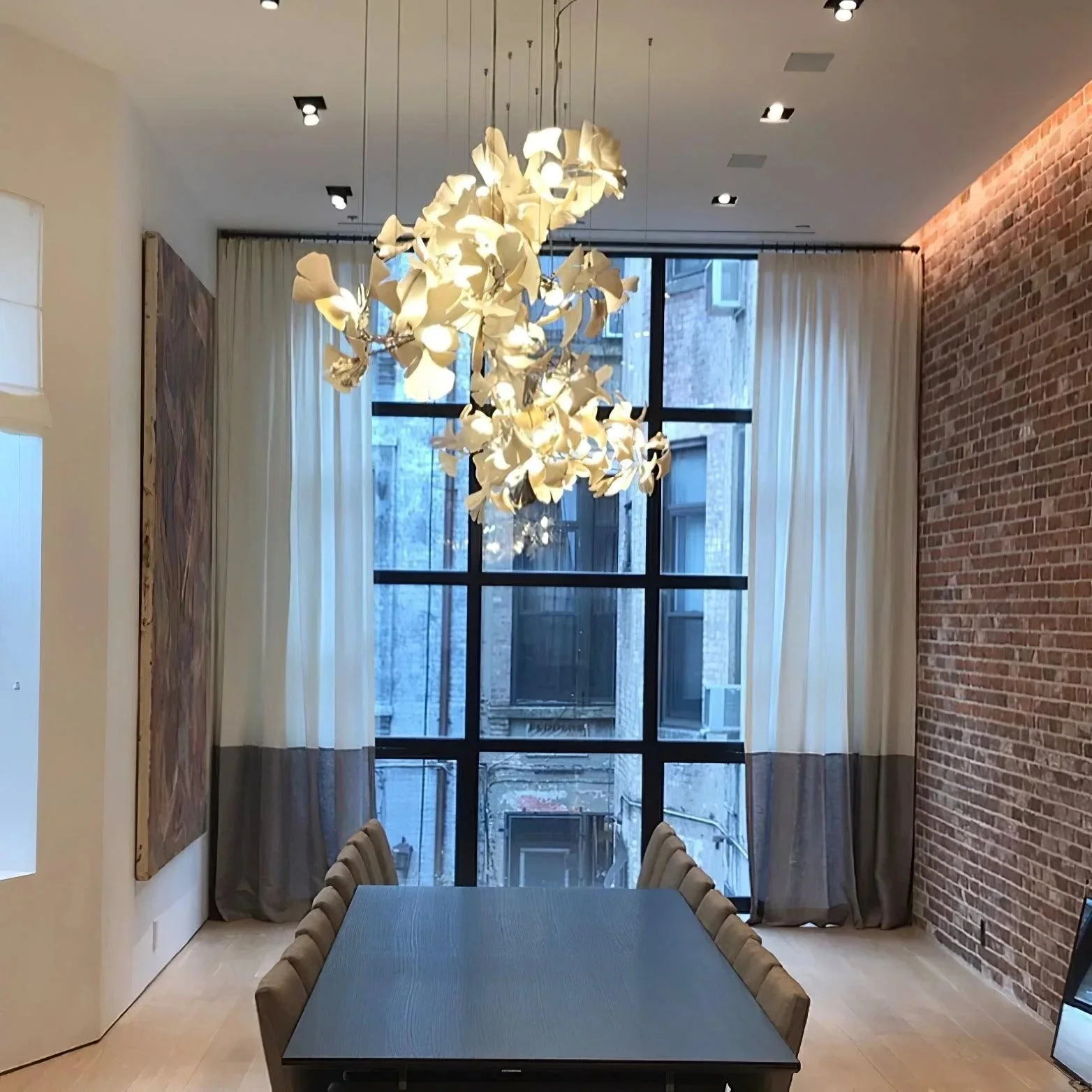 Gingko Leaves Ceramics Spiral Branch Chandelier - Image 26
