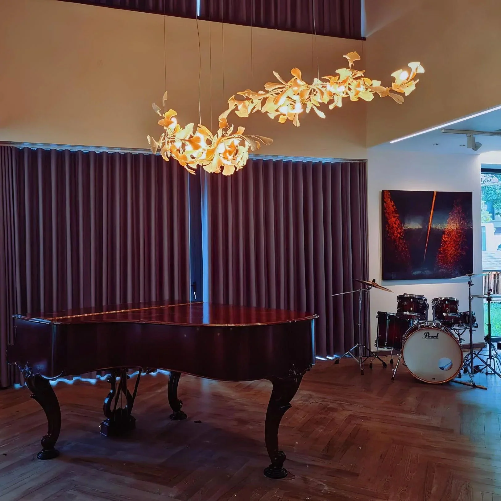Gingko Leaves Ceramics Spiral Branch Chandelier - Image 27