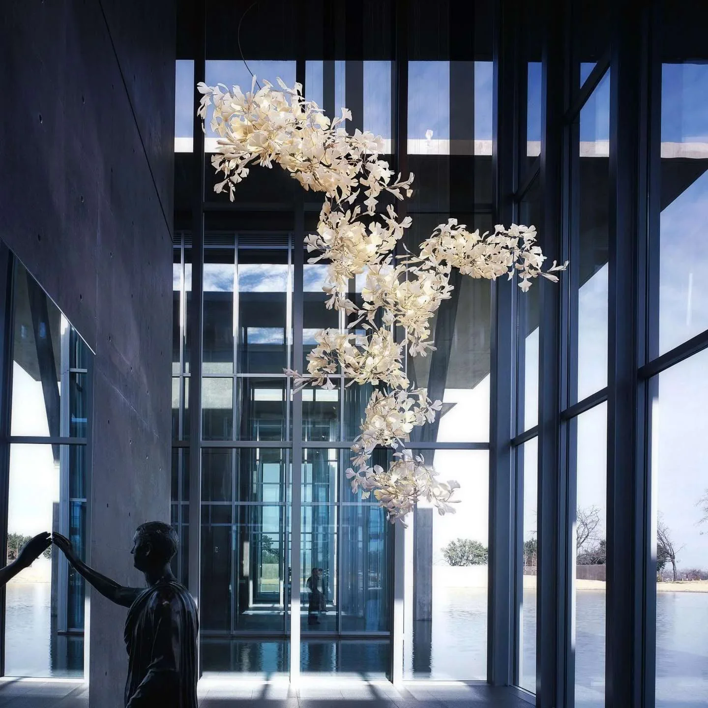Gingko Leaves Ceramics Spiral Branch Chandelier - Image 29
