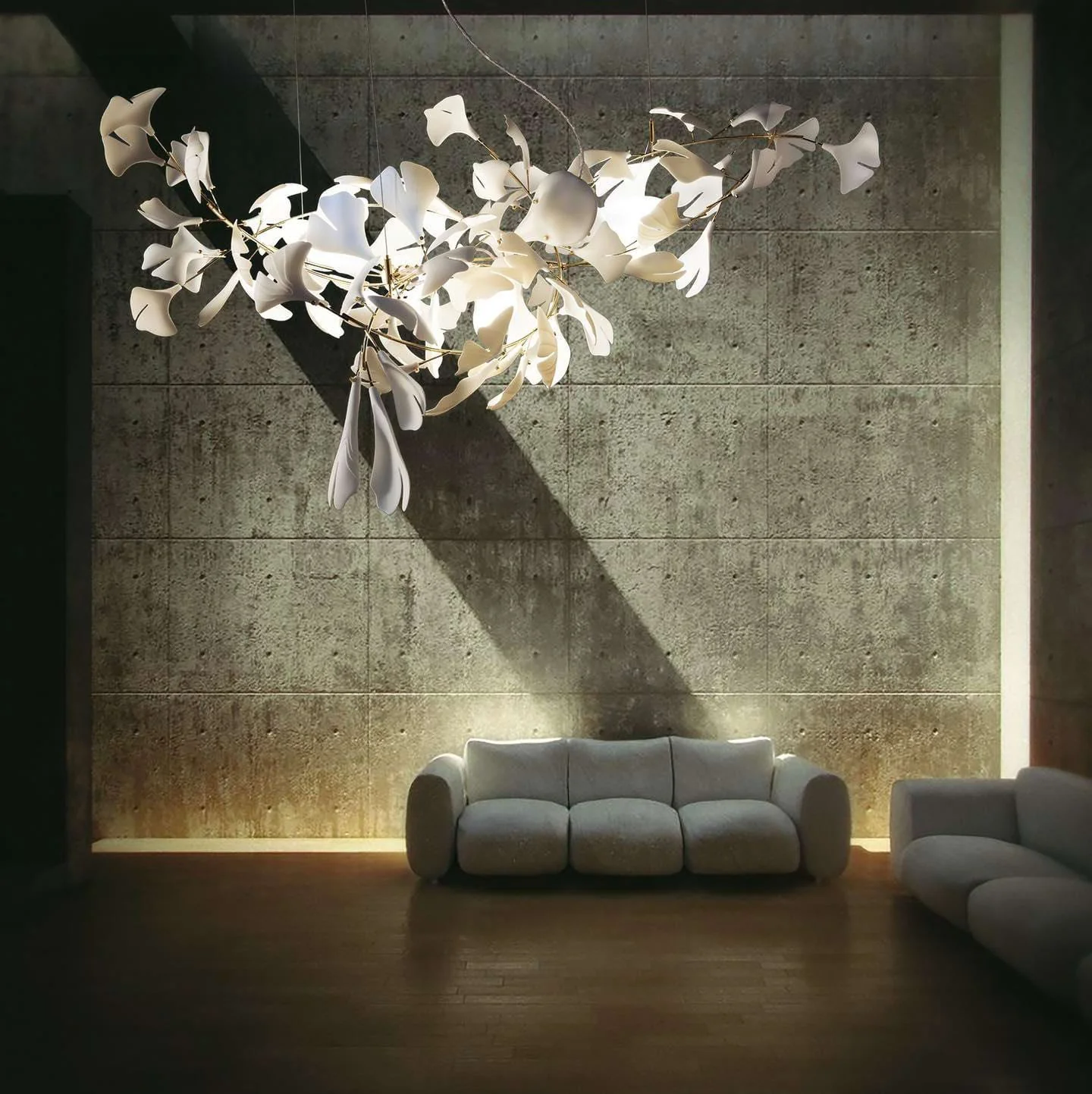 Gingko Leaves Ceramics Spiral Branch Chandelier - Image 31