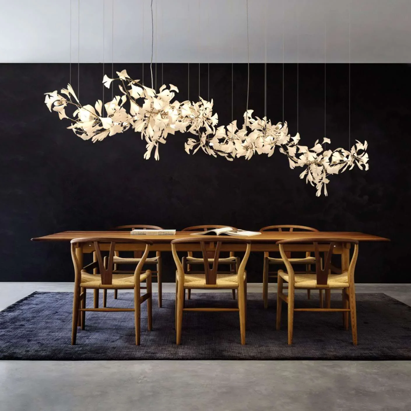 Gingko Leaves Ceramics Spiral Branch Chandelier - Image 35