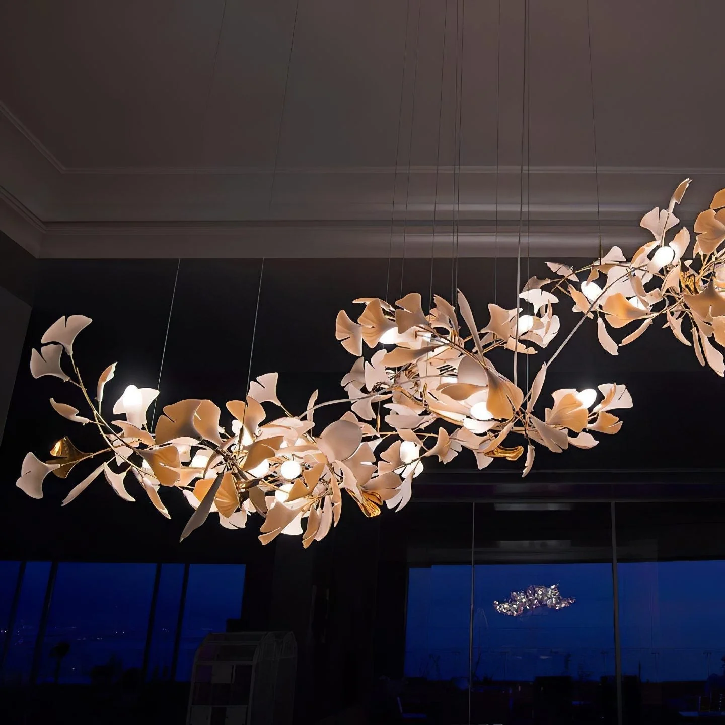 Gingko Leaves Ceramics Spiral Branch Chandelier - Image 55