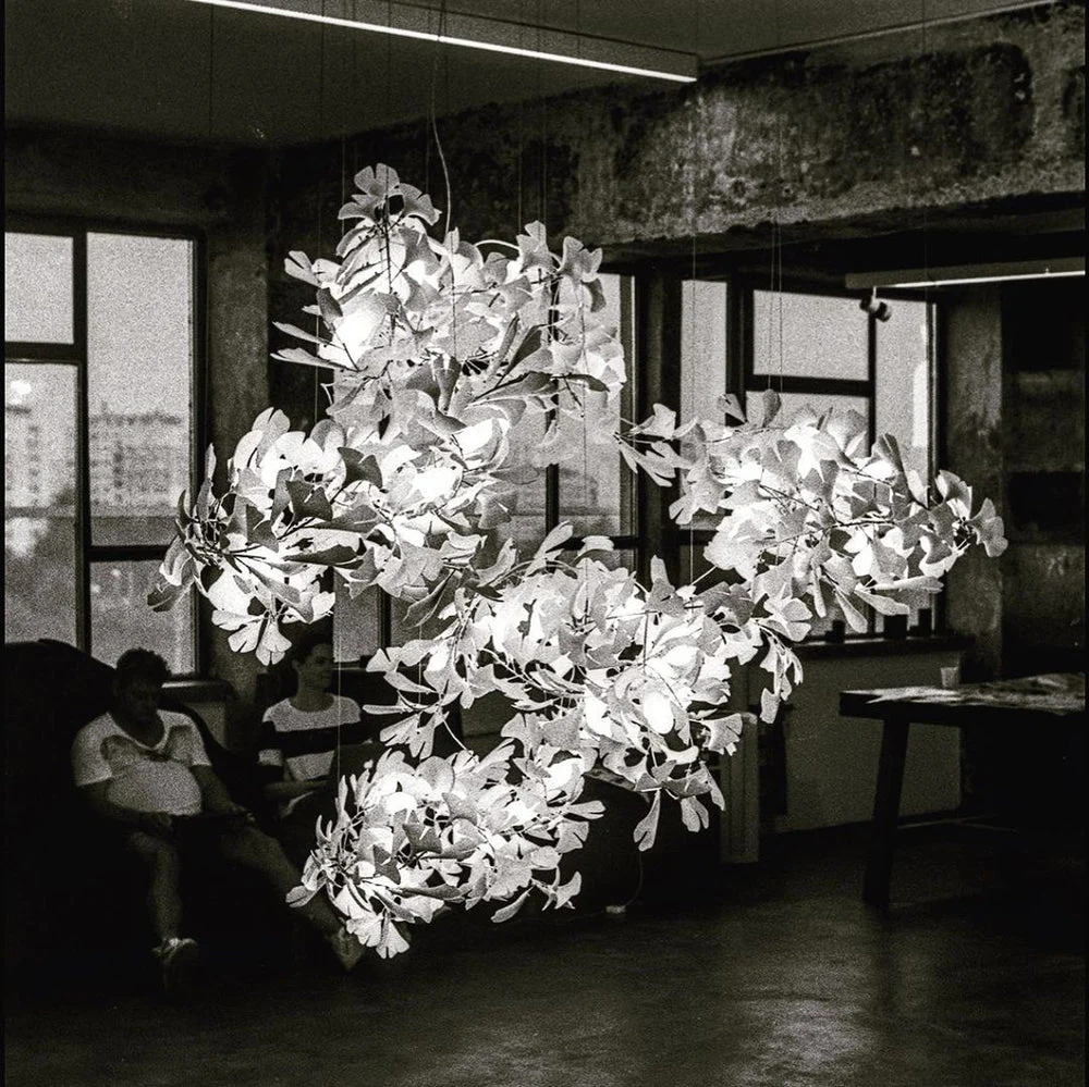 Gingko Leaves Ceramics Spiral Branch Chandelier - Image 74