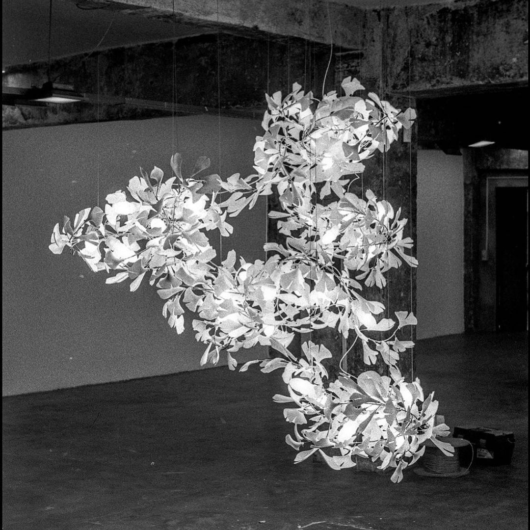 Gingko Leaves Ceramics Spiral Branch Chandelier - Image 75